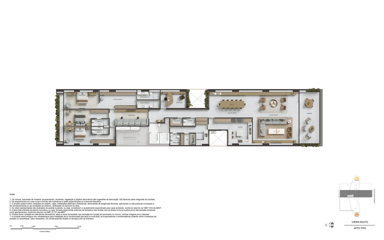 Planta Apartamento Tipo — Vie Vieira Souto 432 Ipanema