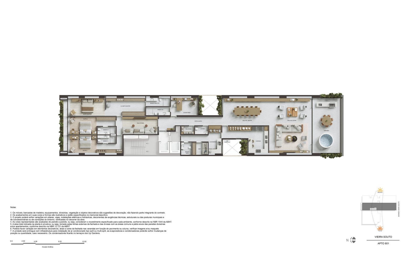 Planta Apartamento 801 — Vie 432 Ipanema