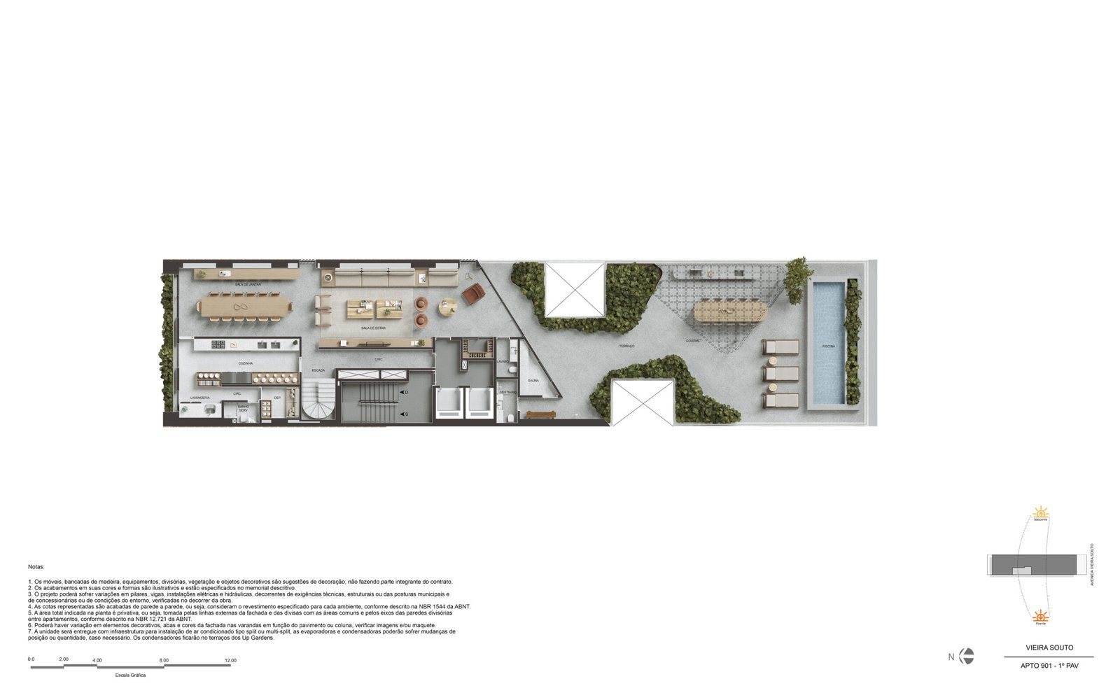 Planta Apto 901 1º Pavimento — Vie Vieira Souto 432