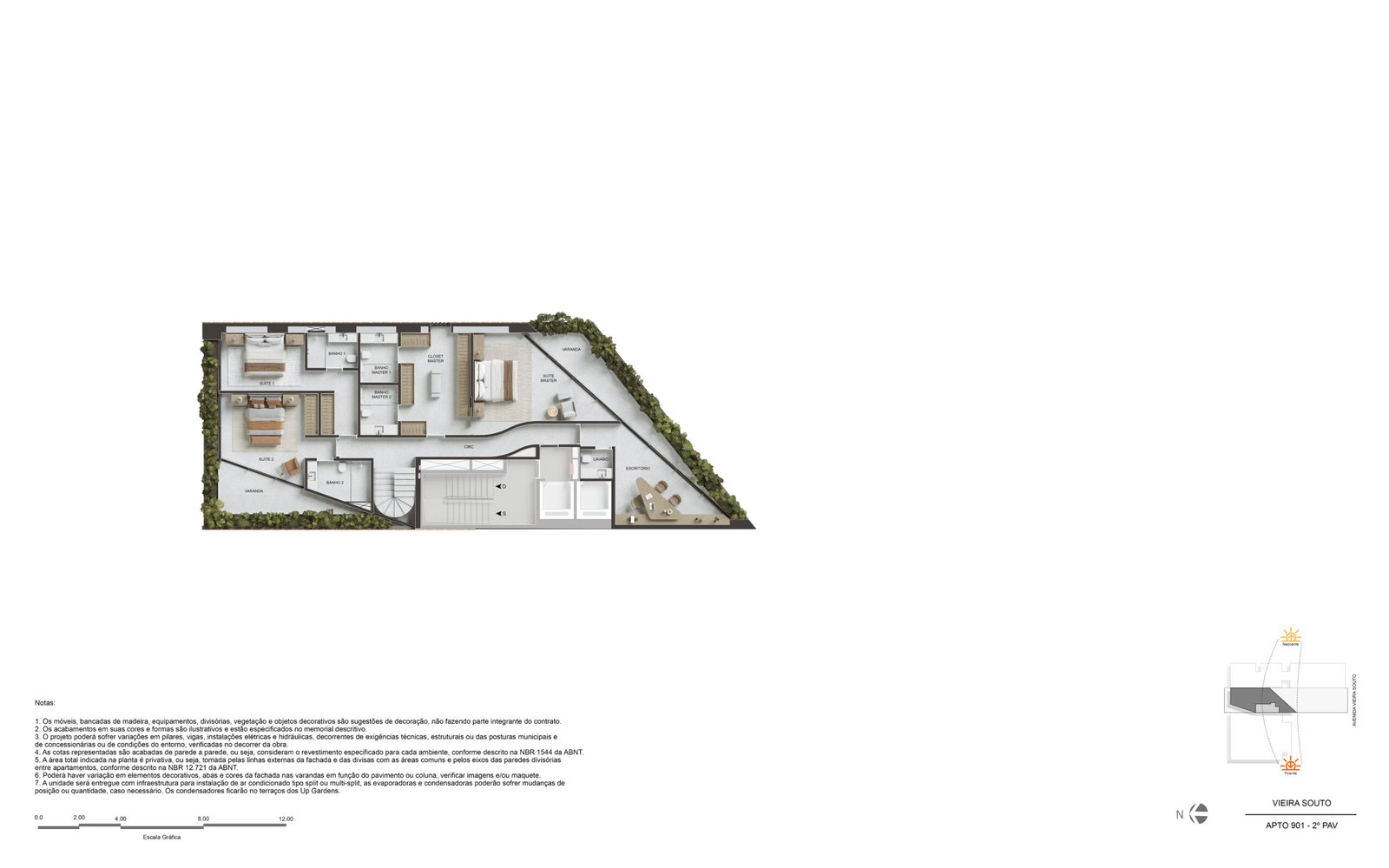 Planta Apto 901 2º Pavimento — Vie Vieira Souto 432