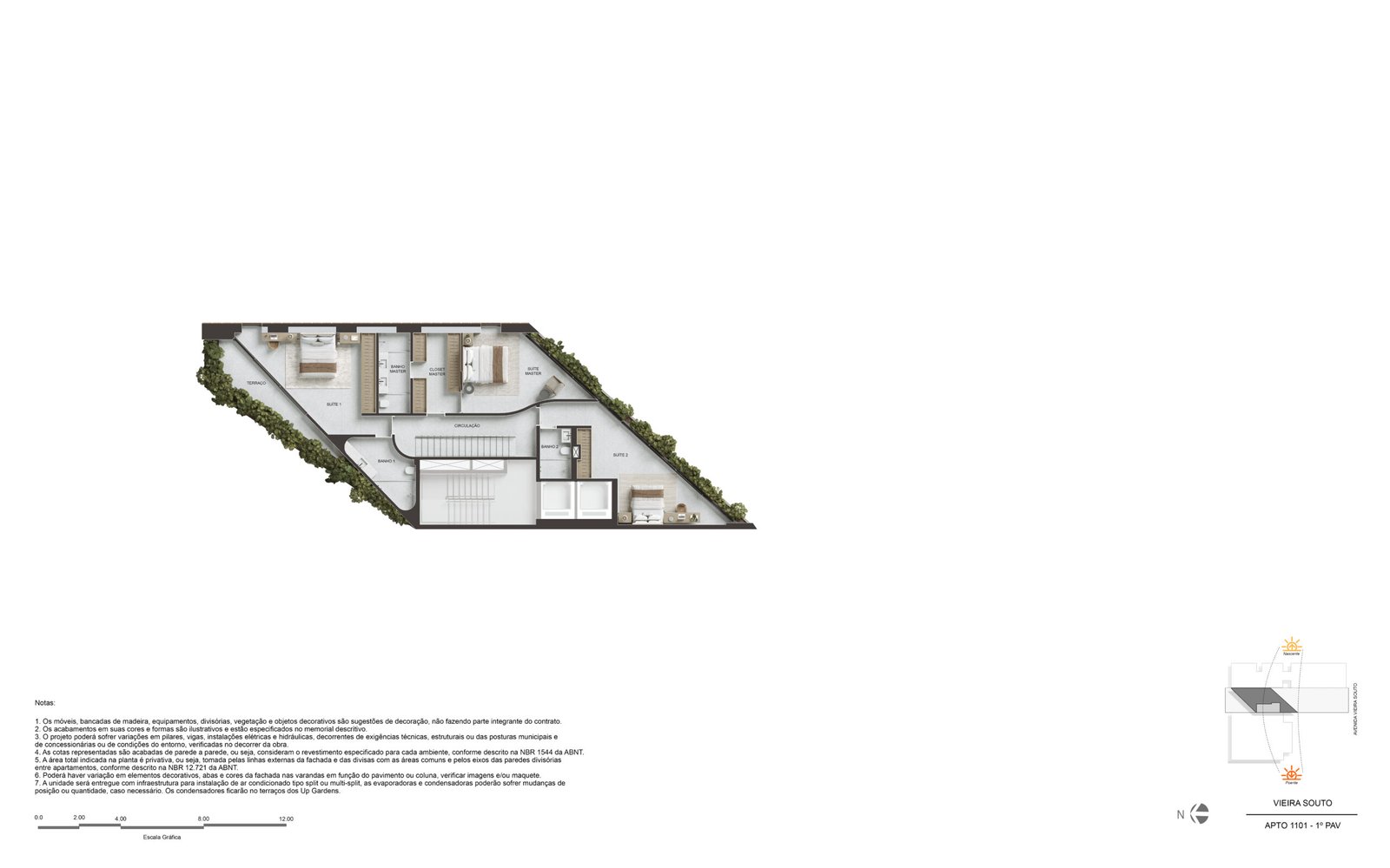 Planta Apto 1101 1º Pavimento — Vie 432 Ipanema
