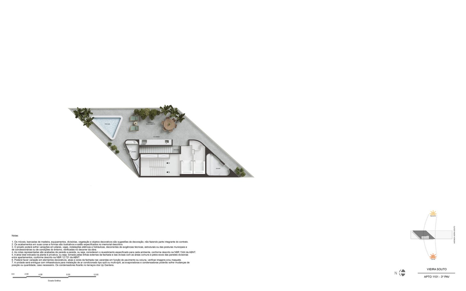 Planta Apto 1101 3º Pavimento — Vie 432 Ipanema